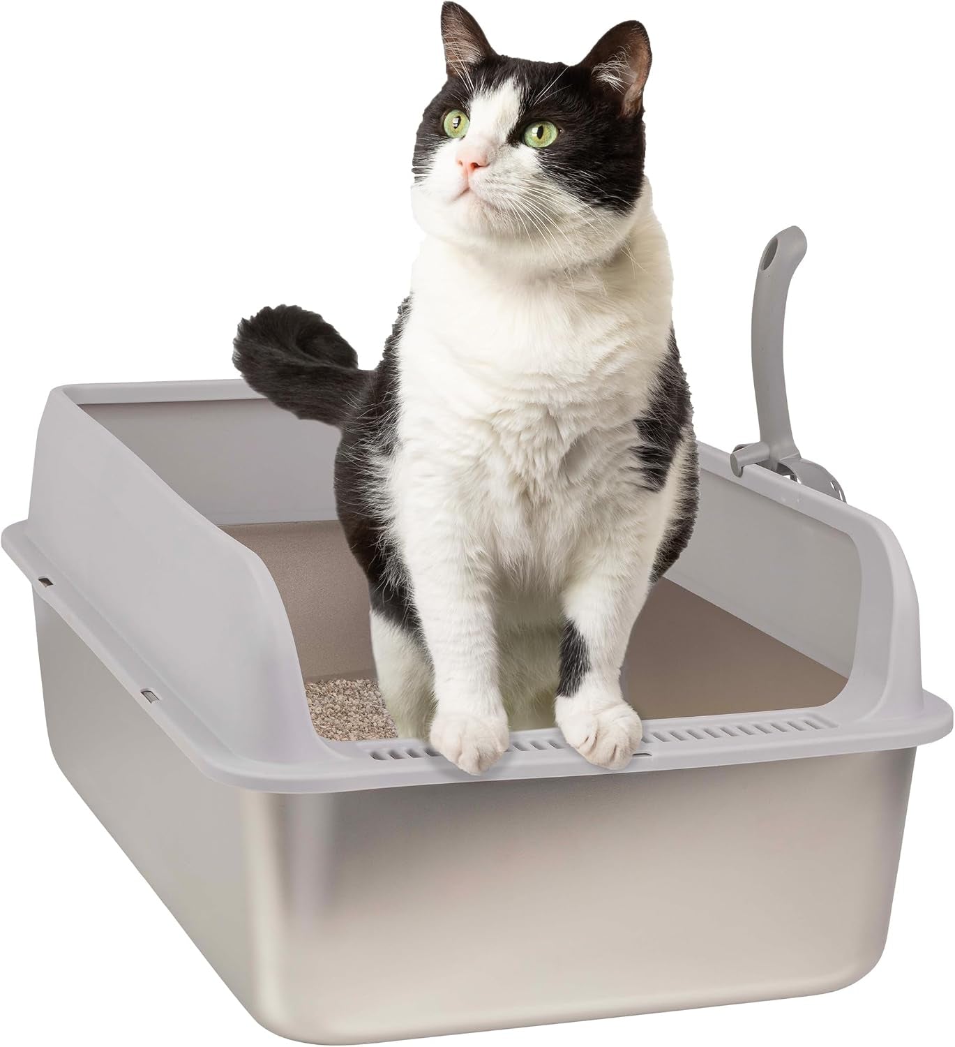 Stainless Steel Cat Litter Box with Lid, 24” X 15.5” X 10.25”