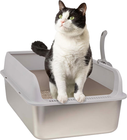 Stainless Steel Cat Litter Box with Lid, 24” X 15.5” X 10.25”